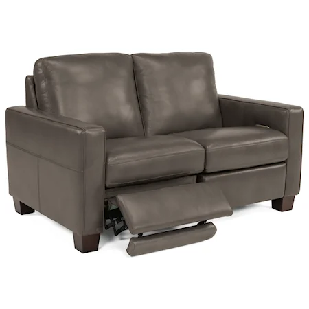 Casual Power Reclining Loveseat with Track Arms